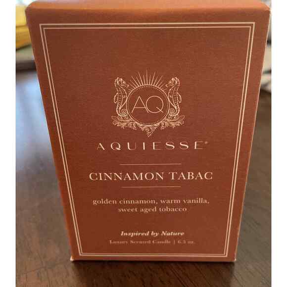 Aquiesse Luxury Scented Candle CINNAMON TABAC 6.5 oz. New In Box - Picture 1 of 4